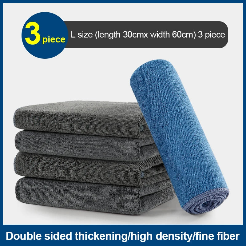 Microfiber Cleaning Towel Thicken Soft Drying Cloth Car Body Washing Towels Double Layer Clean Rags Car Accessories