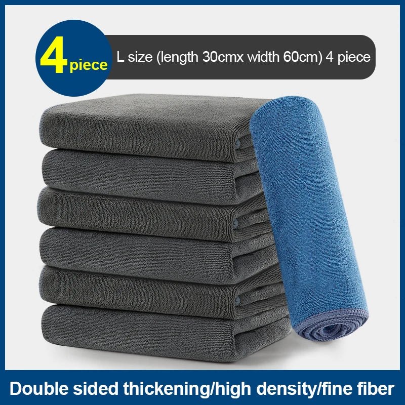 Microfiber Cleaning Towel Thicken Soft Drying Cloth Car Body Washing Towels Double Layer Clean Rags Car Accessories