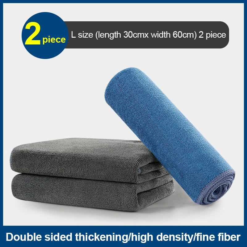 Microfiber Cleaning Towel Thicken Soft Drying Cloth Car Body Washing Towels Double Layer Clean Rags Car Accessories